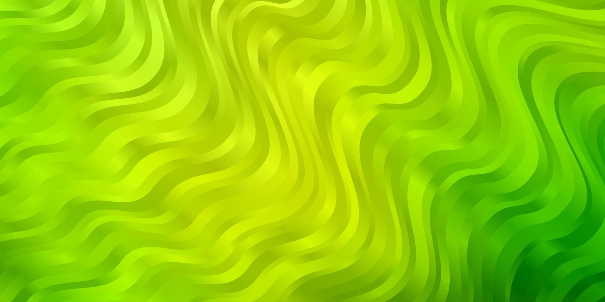 lichtgroen, geel vectorpatroon met wrange lijnen. vector