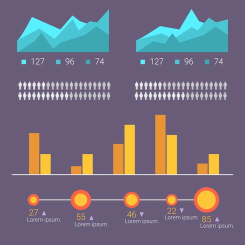 platte data visualisatie vector