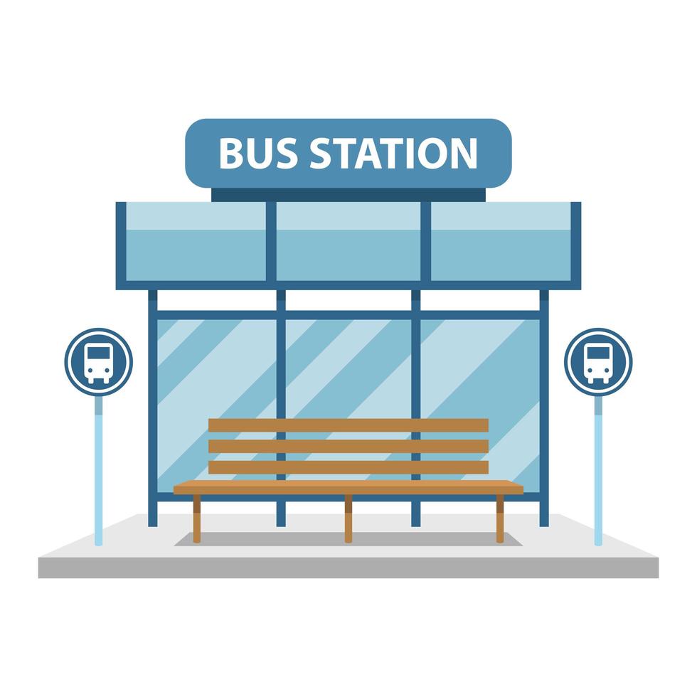 busstation ontwerp vectorillustratie geïsoleerd op een witte achtergrond vector