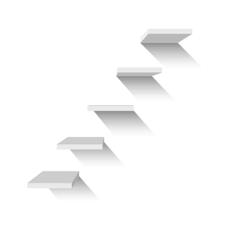 opgeschorte 3D-trap vector ontwerp illustratie geïsoleerd op een witte achtergrond