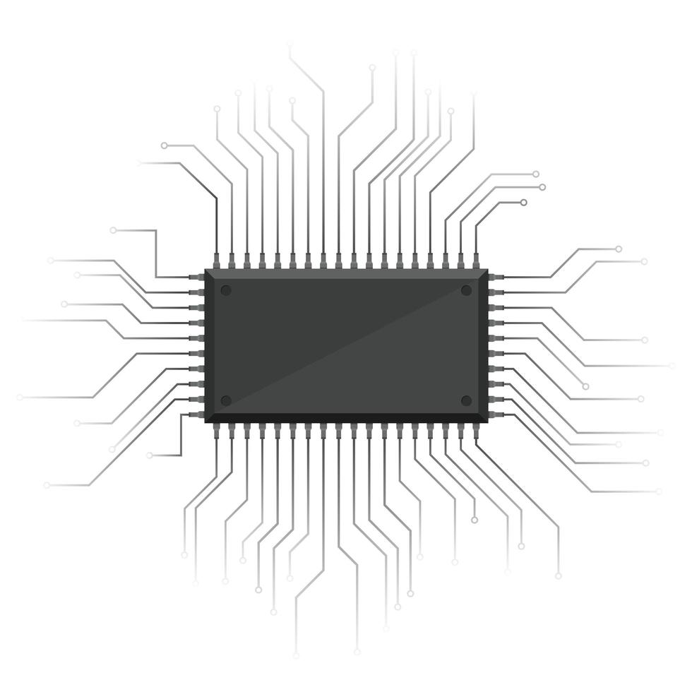 computer chip ontwerp vectorillustratie geïsoleerd op een witte achtergrond vector