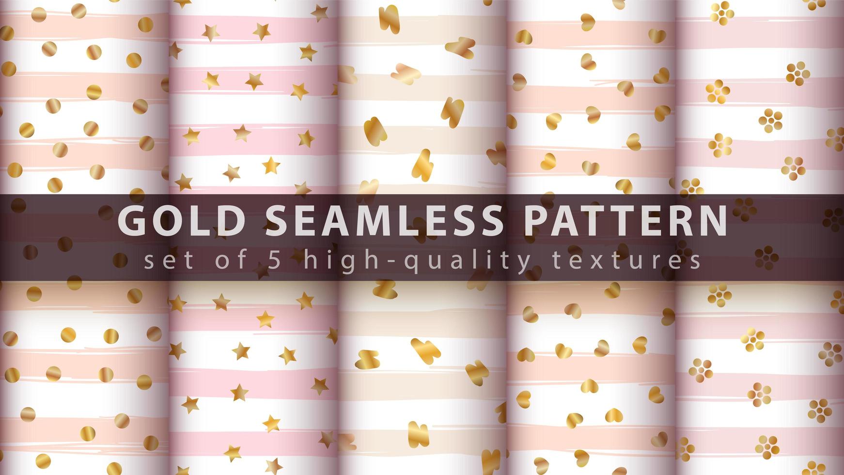 gouden prinses glitter naadloze patroon set vector