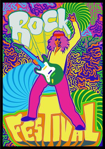 Psychedelisch concertposter vector