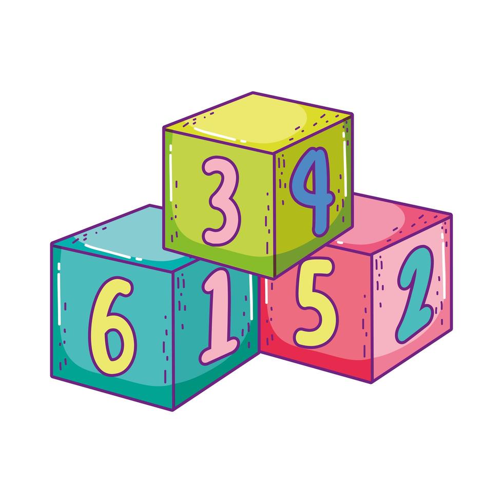 speelgoed stapel kubus blokken bouwen cartoon vector