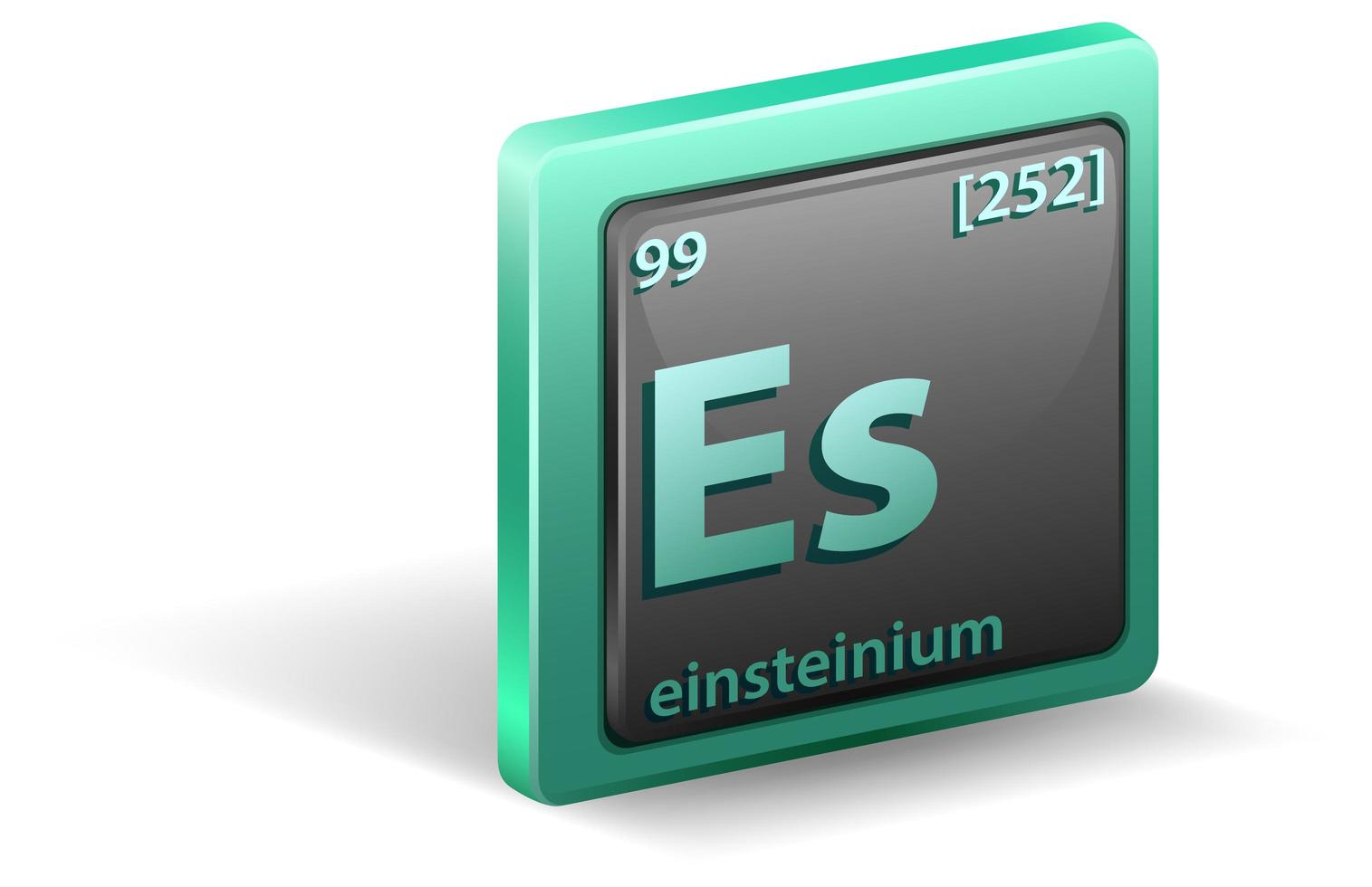 einsteinium scheikundig element. chemisch symbool met atoomnummer en atoommassa. vector