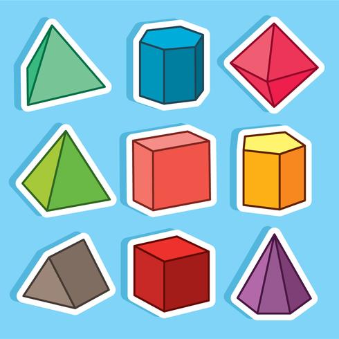 Leuke cartoon geometrische Prisma Vector