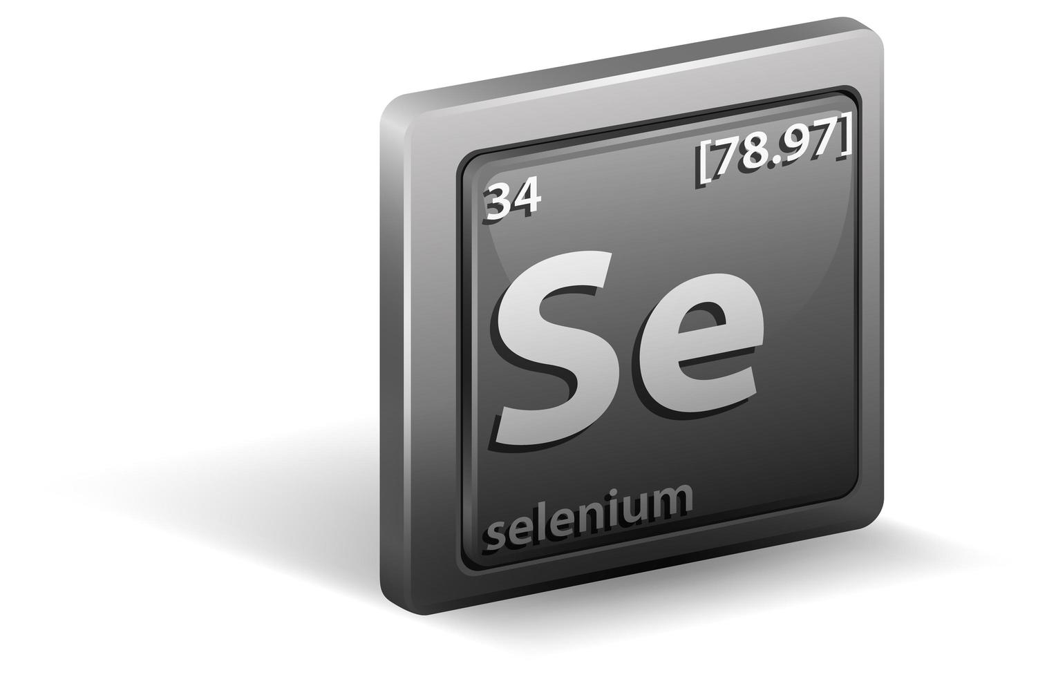 selenium scheikundig element. chemisch symbool met atoomnummer en atoommassa. vector