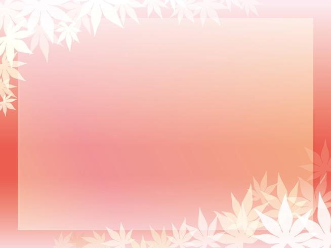 Een gouden frame van het esdoornblad op een rozeachtige achtergrond. vector