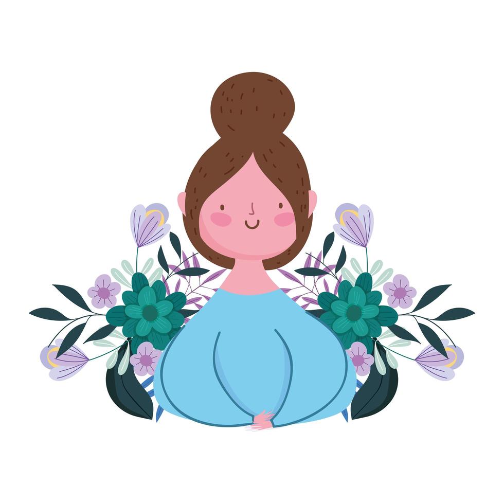 gelukkige moederdag, vrouw bloemen bladeren decoratie natuur geïsoleerd ontwerp vector