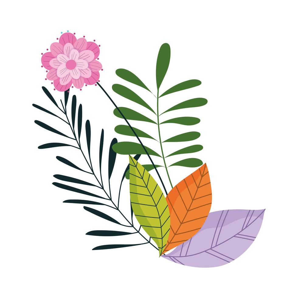 bloemen bladeren gebladerte natuur decoratie geïsoleerde pictogram vector