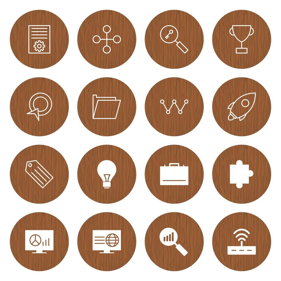 icon set van zoekmachineoptimalisatie voor persoonlijk en commercieel gebruik ... vector