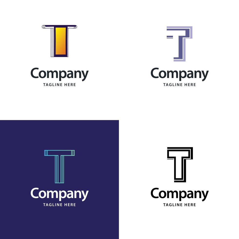 brief t groot logo pak ontwerp creatief modern logos ontwerp voor uw bedrijf vector