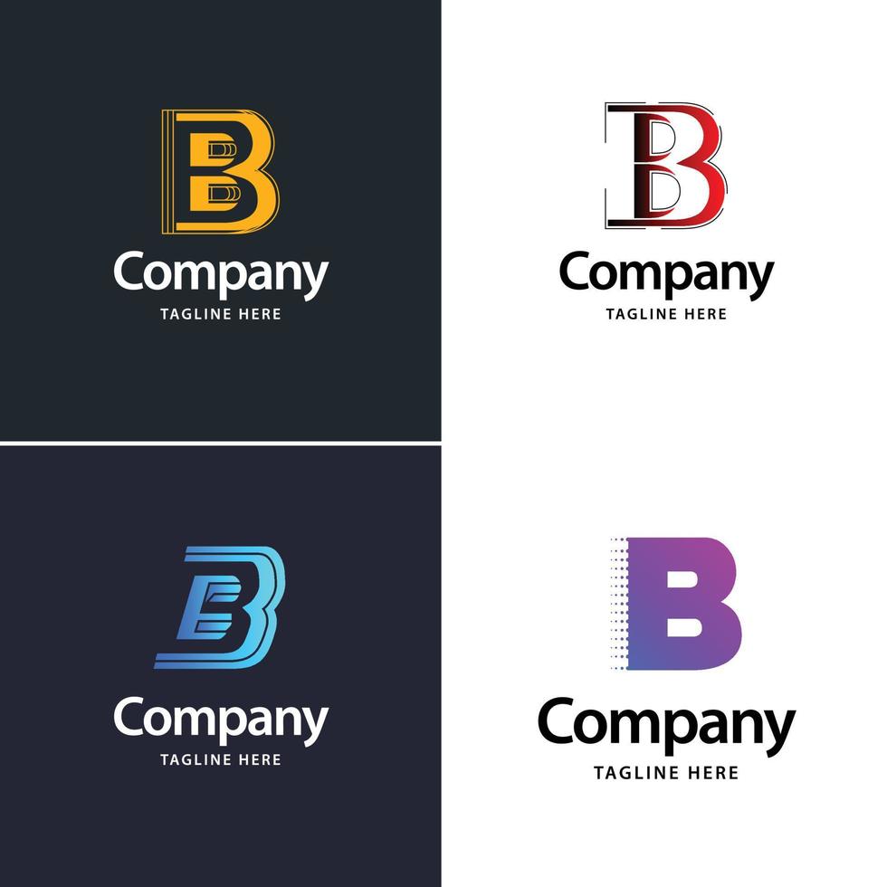 brief b groot logo pak ontwerp creatief modern logos ontwerp voor uw bedrijf vector