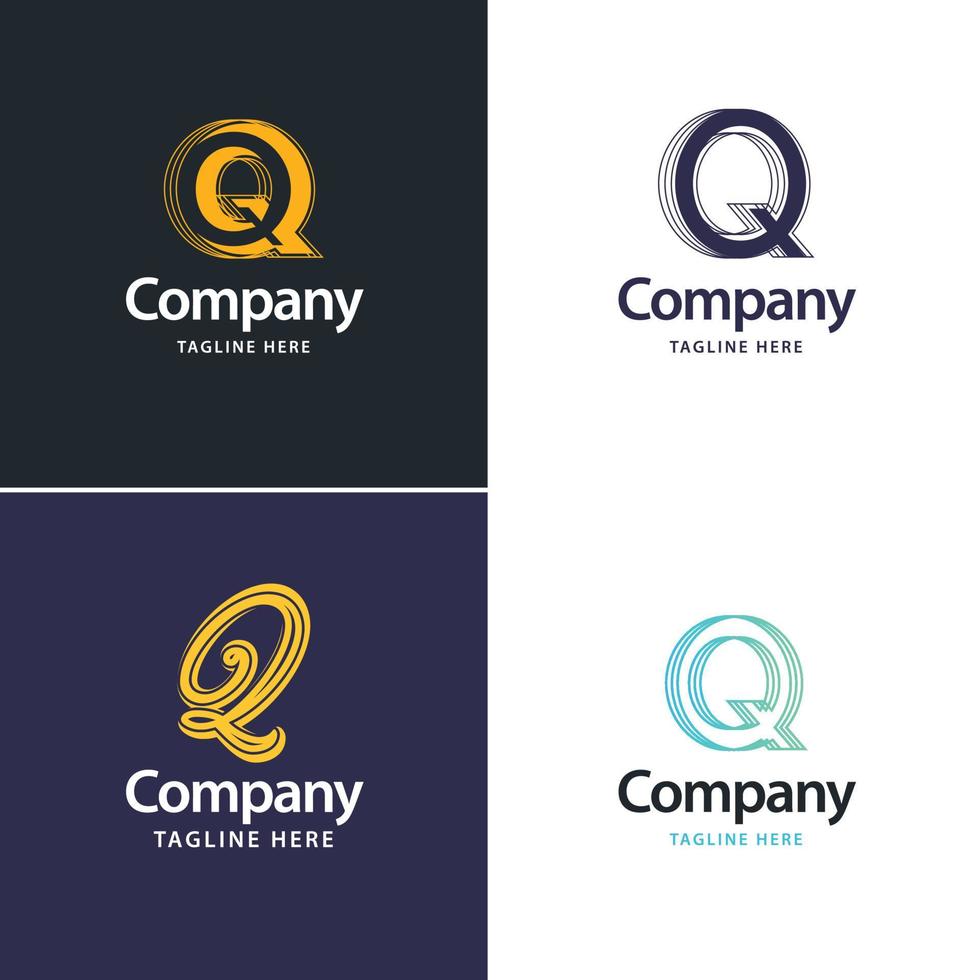 brief q groot logo pak ontwerp creatief modern logos ontwerp voor uw bedrijf vector