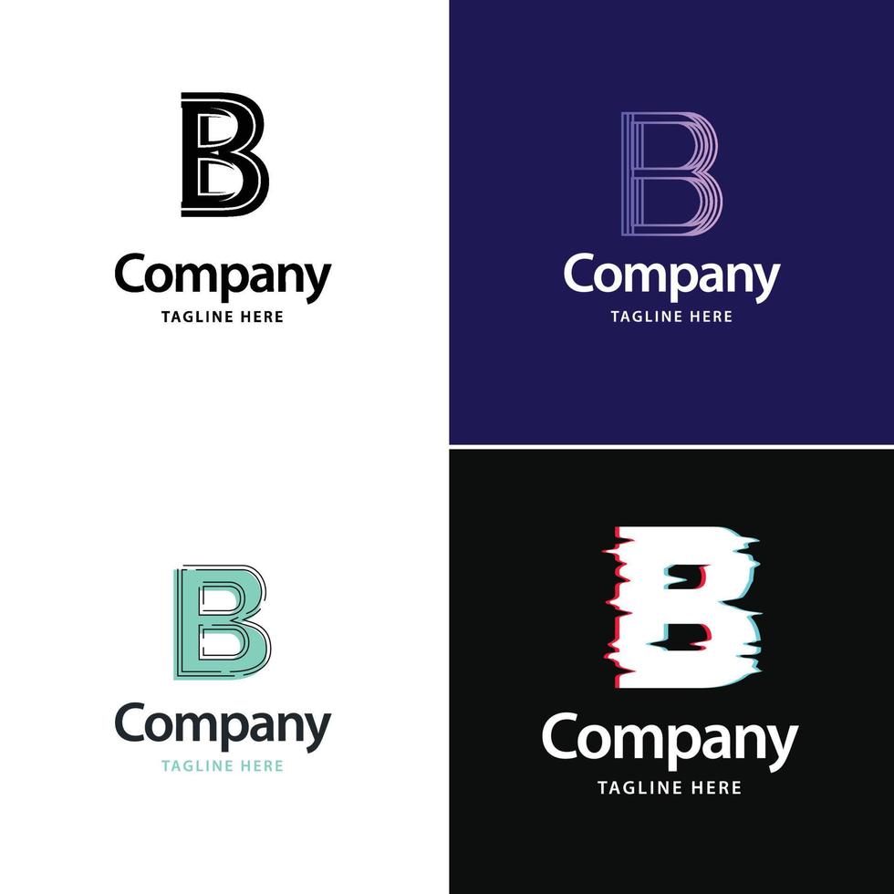 brief b groot logo pak ontwerp creatief modern logos ontwerp voor uw bedrijf vector