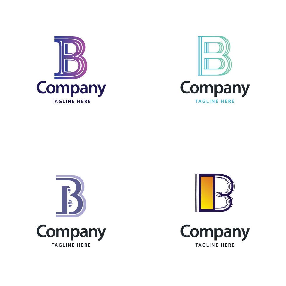 brief b groot logo pak ontwerp creatief modern logos ontwerp voor uw bedrijf vector