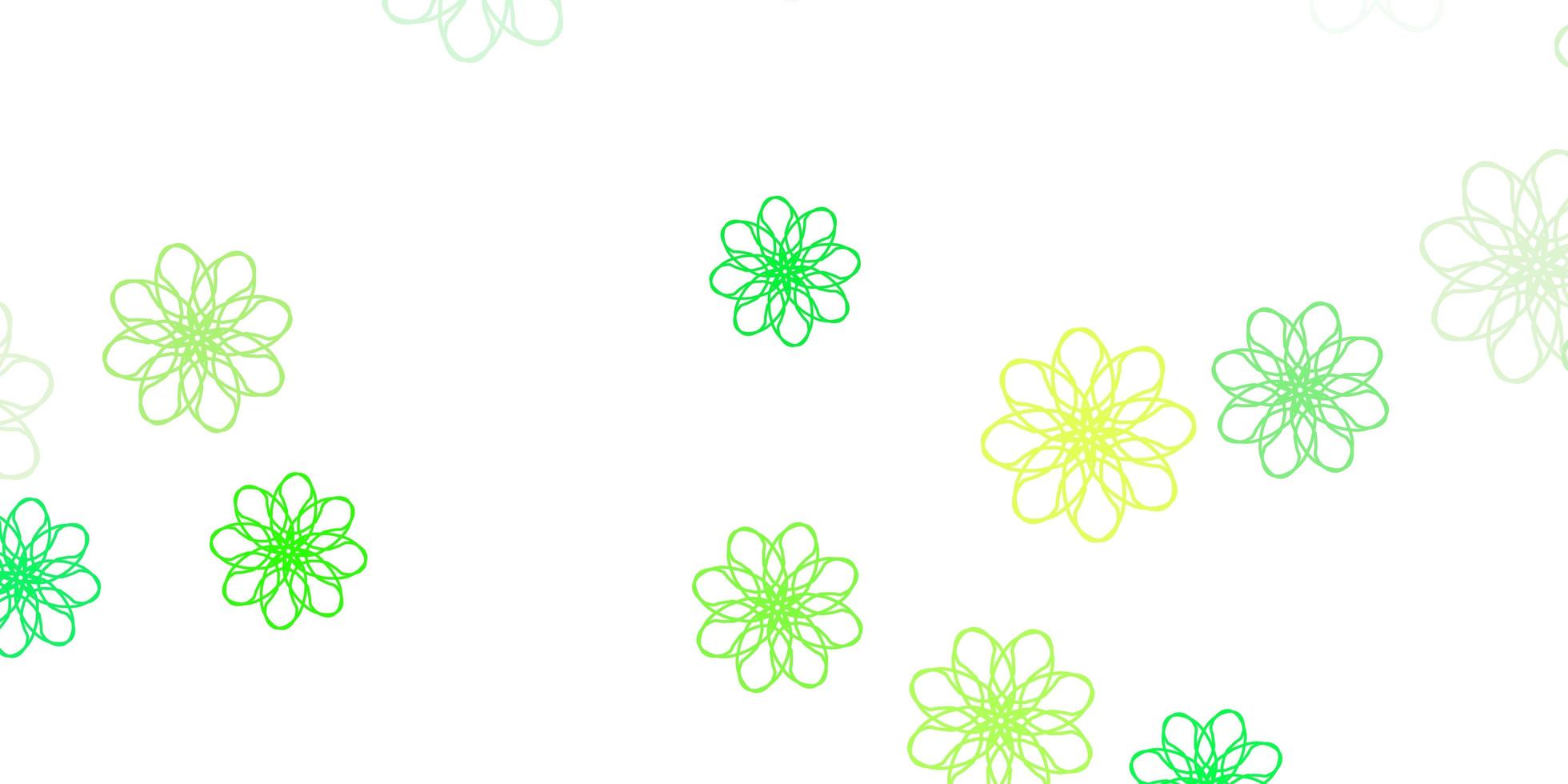 lichtgroene, gele vector natuurlijke lay-out met bloemen.