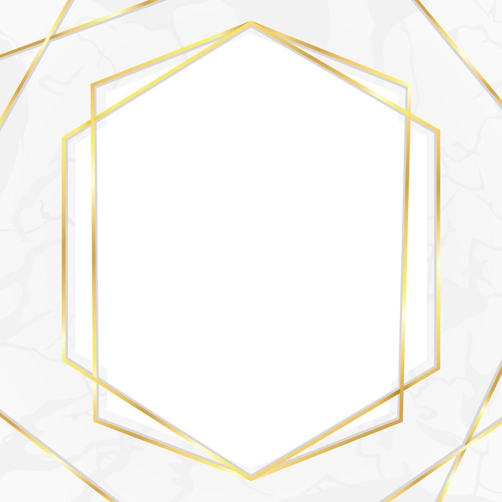 luxe gouden frame met marmeren textuurachtergrond vector