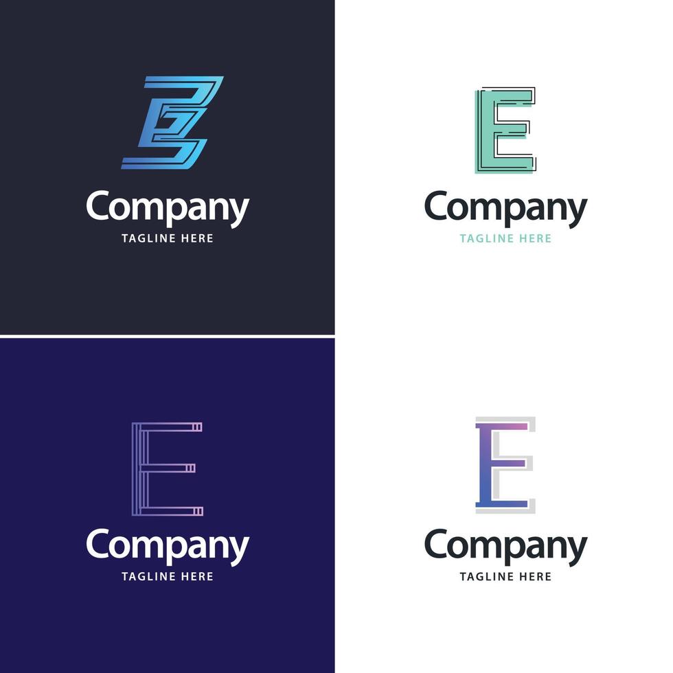 brief e groot logo pak ontwerp creatief modern logos ontwerp voor uw bedrijf vector