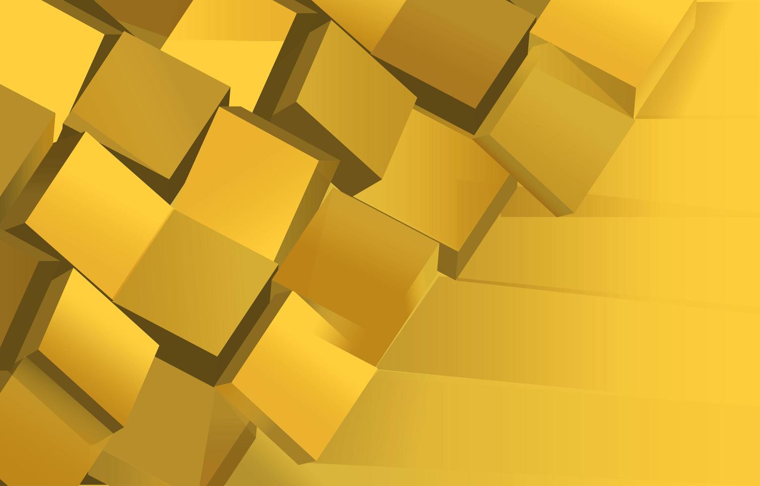 gestapelde kubus abstracte gouden achtergrond vector