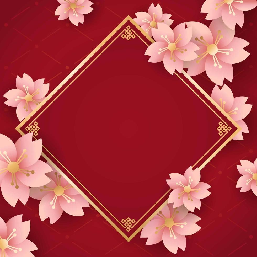 Chinees Nieuwjaar bloem achtergrond vector