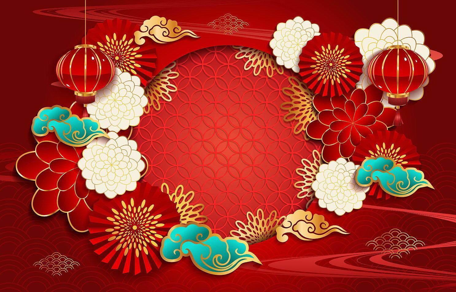 Chinees Nieuwjaar feest achtergrond concept vector