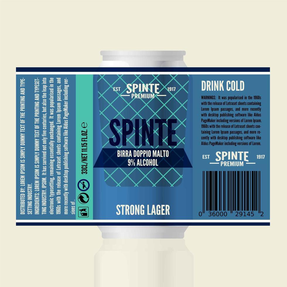 blauw bier verpakking mock-up sjabloon vector