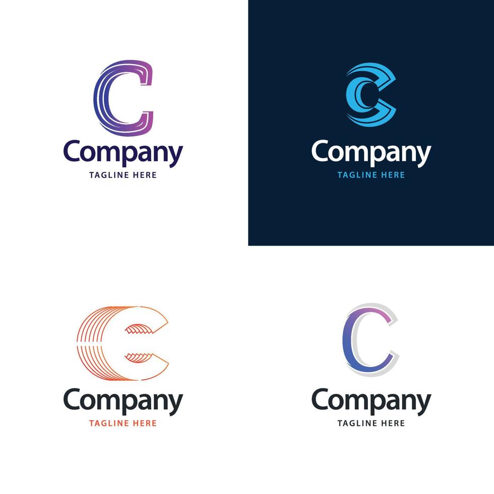 brief c groot logo pak ontwerp creatief modern logos ontwerp voor uw bedrijf vector