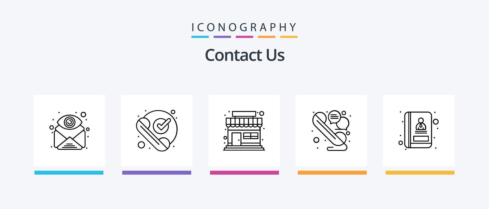 contact ons lijn 5 icoon pak inclusief . identiteit. horloge. identificatie. steun. creatief pictogrammen ontwerp vector