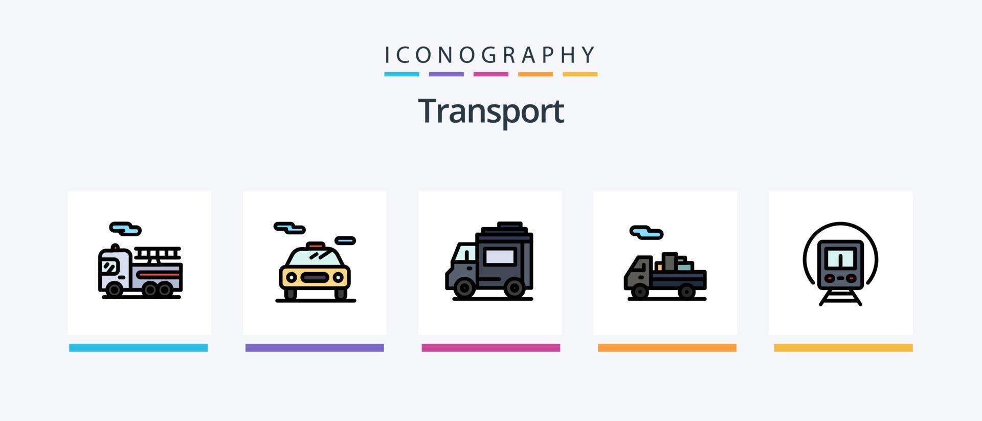 vervoer lijn gevulde 5 icoon pak inclusief . voertuig. tunnel. vervoer. bestelwagen. creatief pictogrammen ontwerp vector