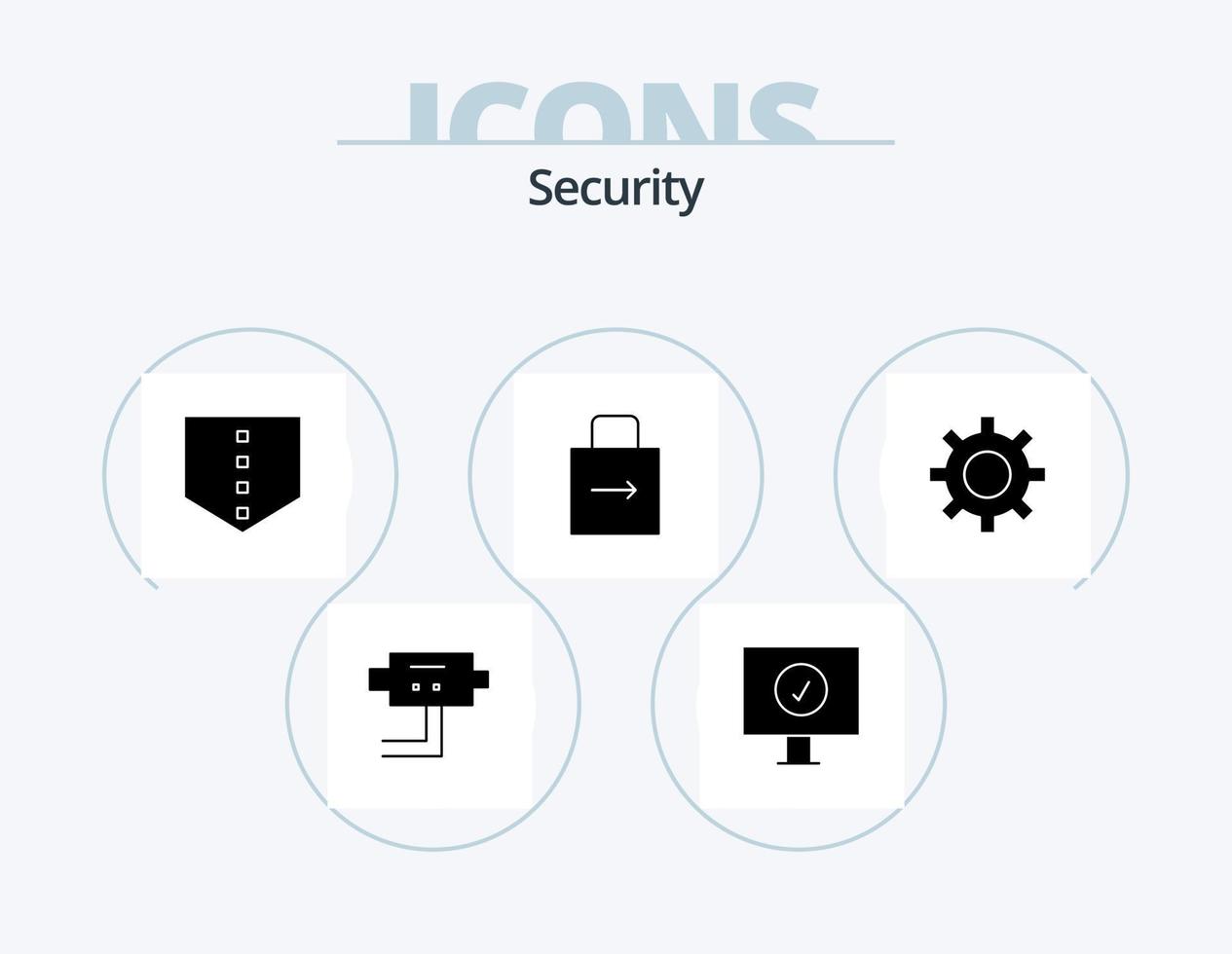 veiligheid glyph icoon pak 5 icoon ontwerp. . versnelling. pijl. veiligheid. veiligheid vector