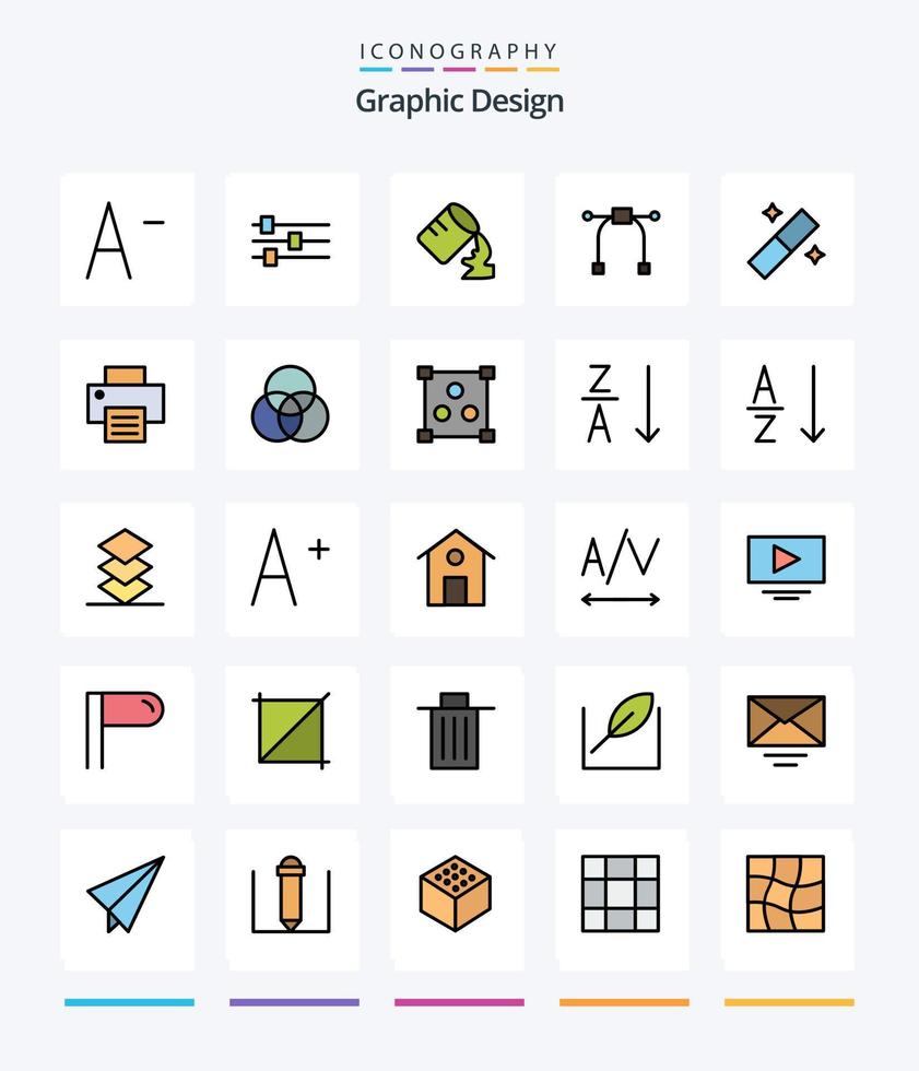 creatief ontwerp 25 lijn gevulde icoon pak zo net zo abstract. kleur. ontwerp. cirkels. afdrukken vector