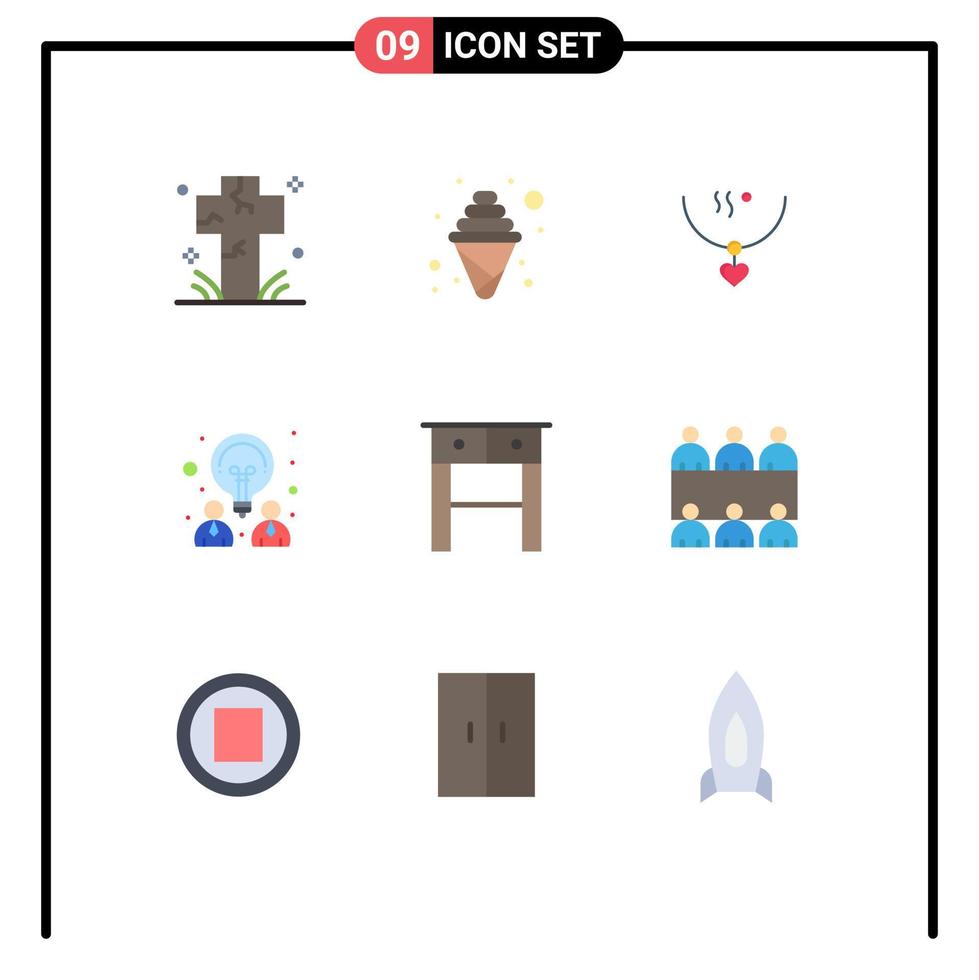 voorraad vector icoon pak van 9 lijn tekens en symbolen voor vennootschap ontwerp partij creatief partij bewerkbare vector ontwerp elementen