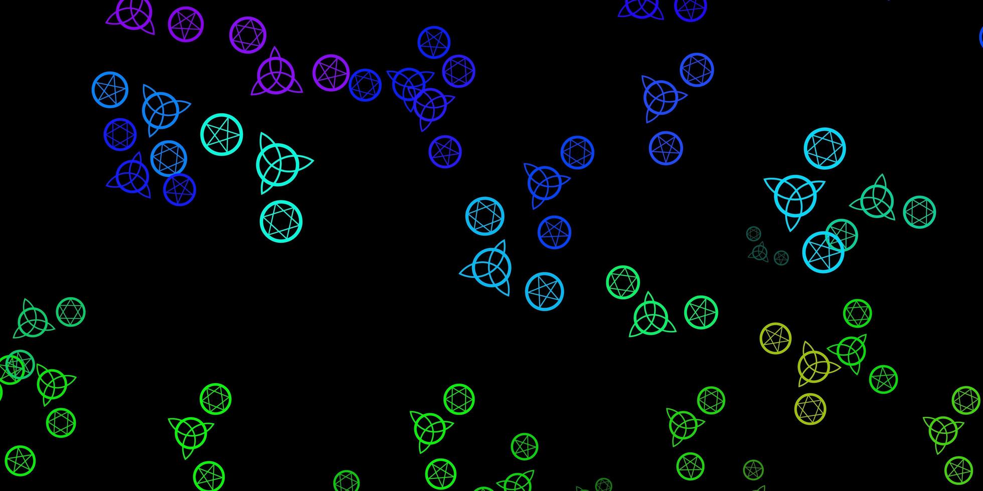 donkere veelkleurige vectorachtergrond met occulte symbolen. vector