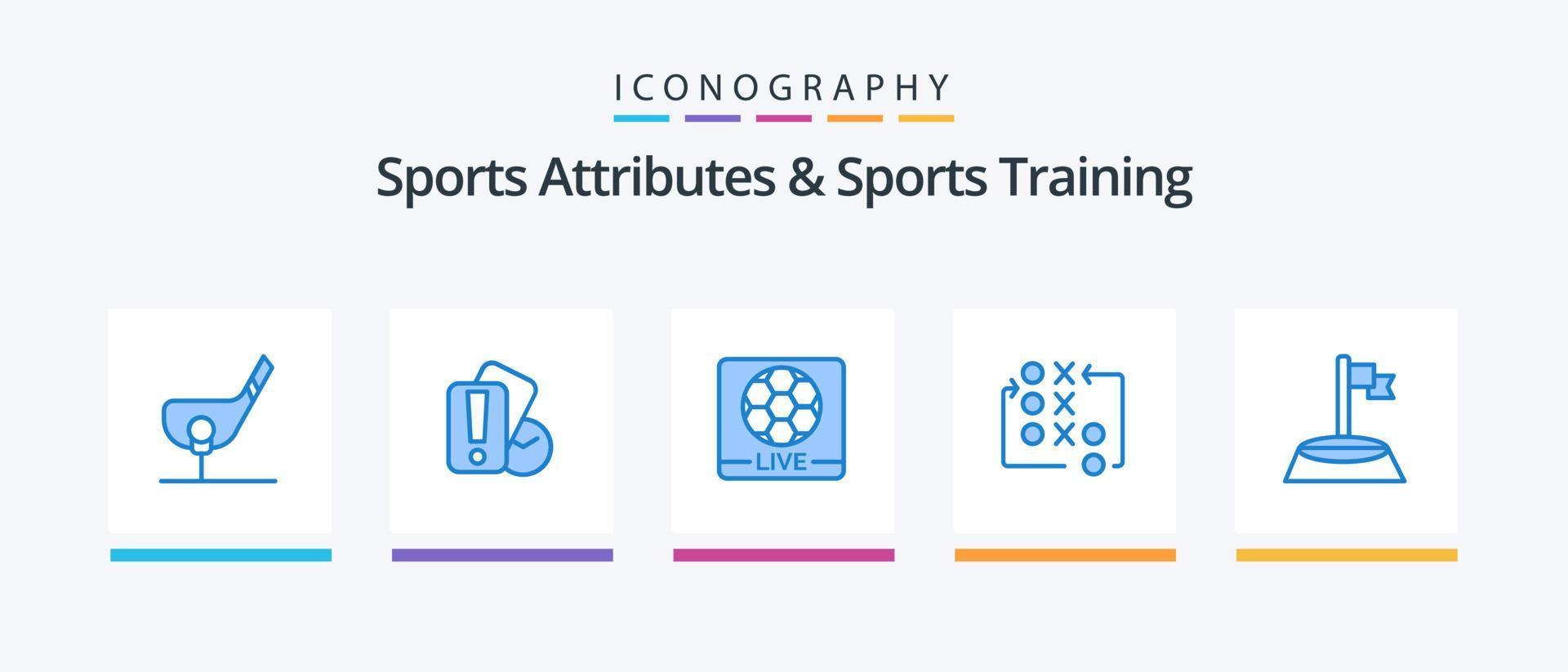 sport- attributen en sport- opleiding blauw 5 icoon pak inclusief tactisch. strategie. scheidsrechter. Actie. Amerikaans voetbal. creatief pictogrammen ontwerp vector