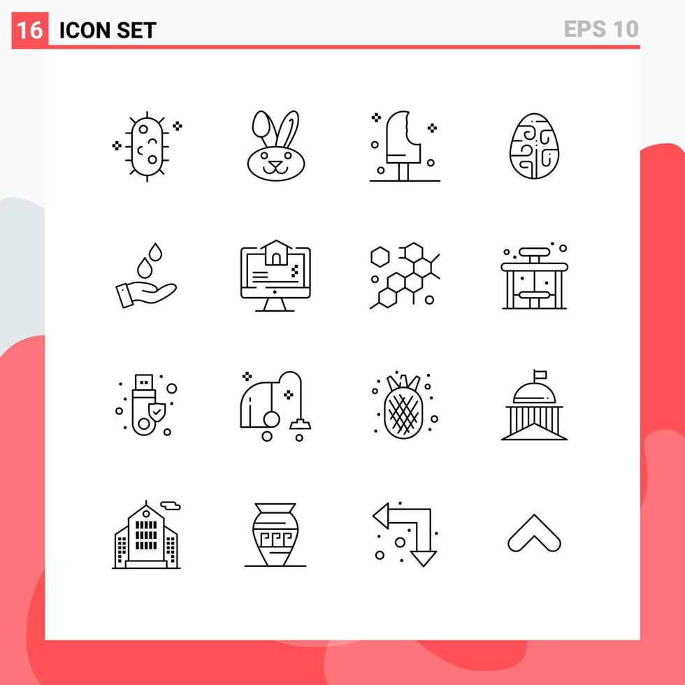 16 universeel contouren reeks voor web en mobiel toepassingen gezuiverd ei voedsel Pasen viering bewerkbare vector ontwerp elementen