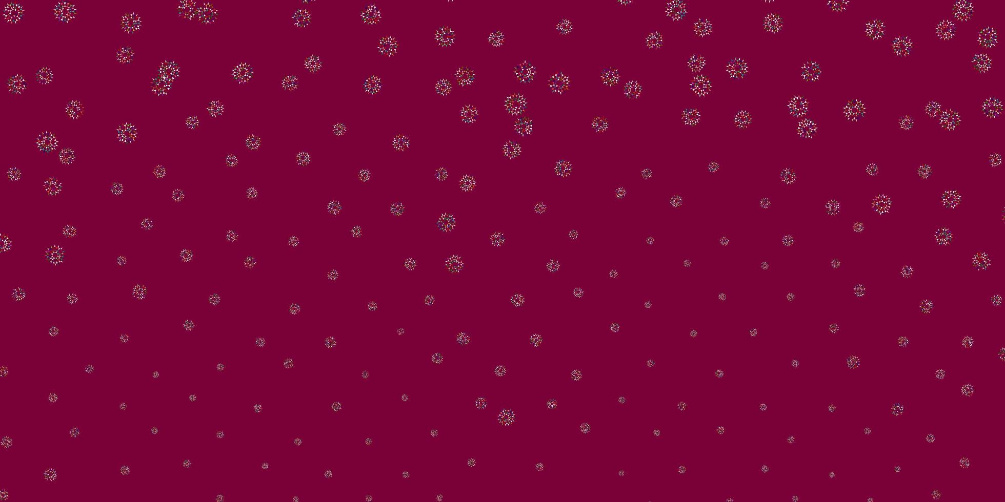 lichtgroen, rood vectorkrabbelpatroon met bloemen. vector