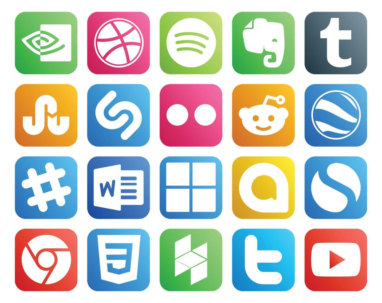 20 sociaal media icoon pak inclusief css gemakkelijk reddit google allo woord vector