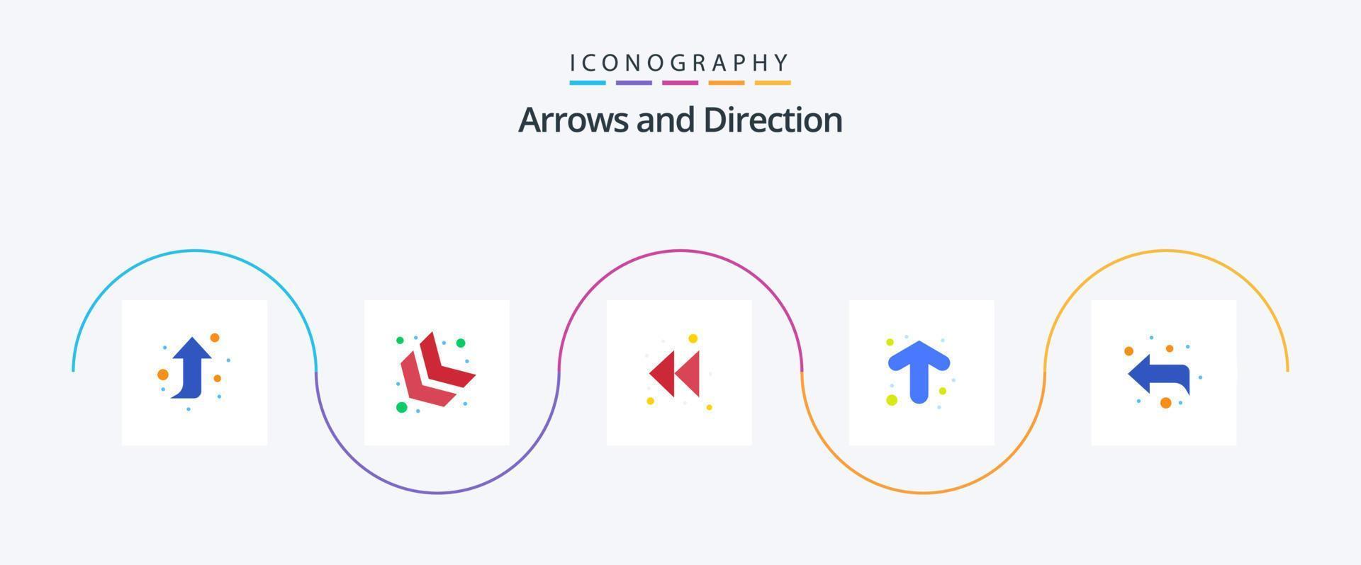 pijl vlak 5 icoon pak inclusief . links. terugspoelen. naar voren. richting vector