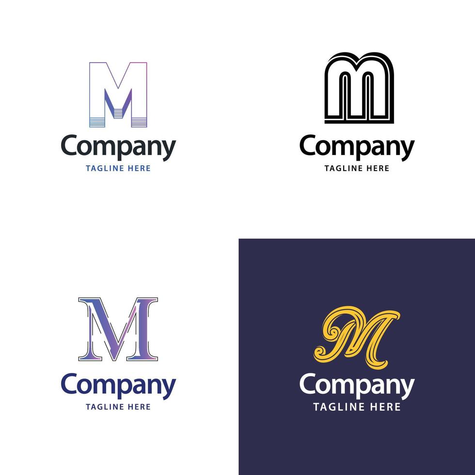 brief m groot logo pak ontwerp creatief modern logos ontwerp voor uw bedrijf vector
