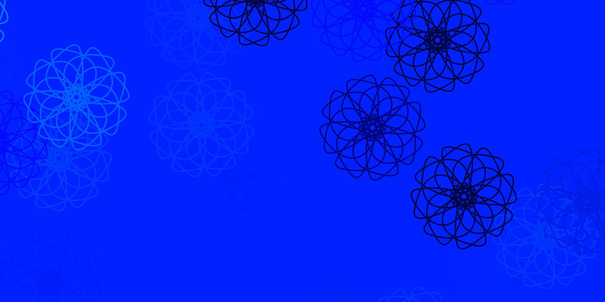 lichtblauw vector doodle sjabloon met bloemen.