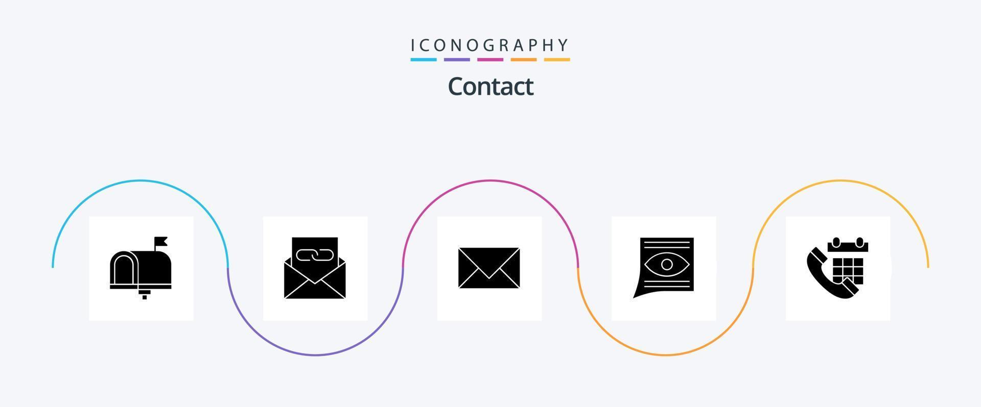 contact glyph 5 icoon pak inclusief telefoongesprek. vergiet. e-mail. postvak IN. contact ons vector