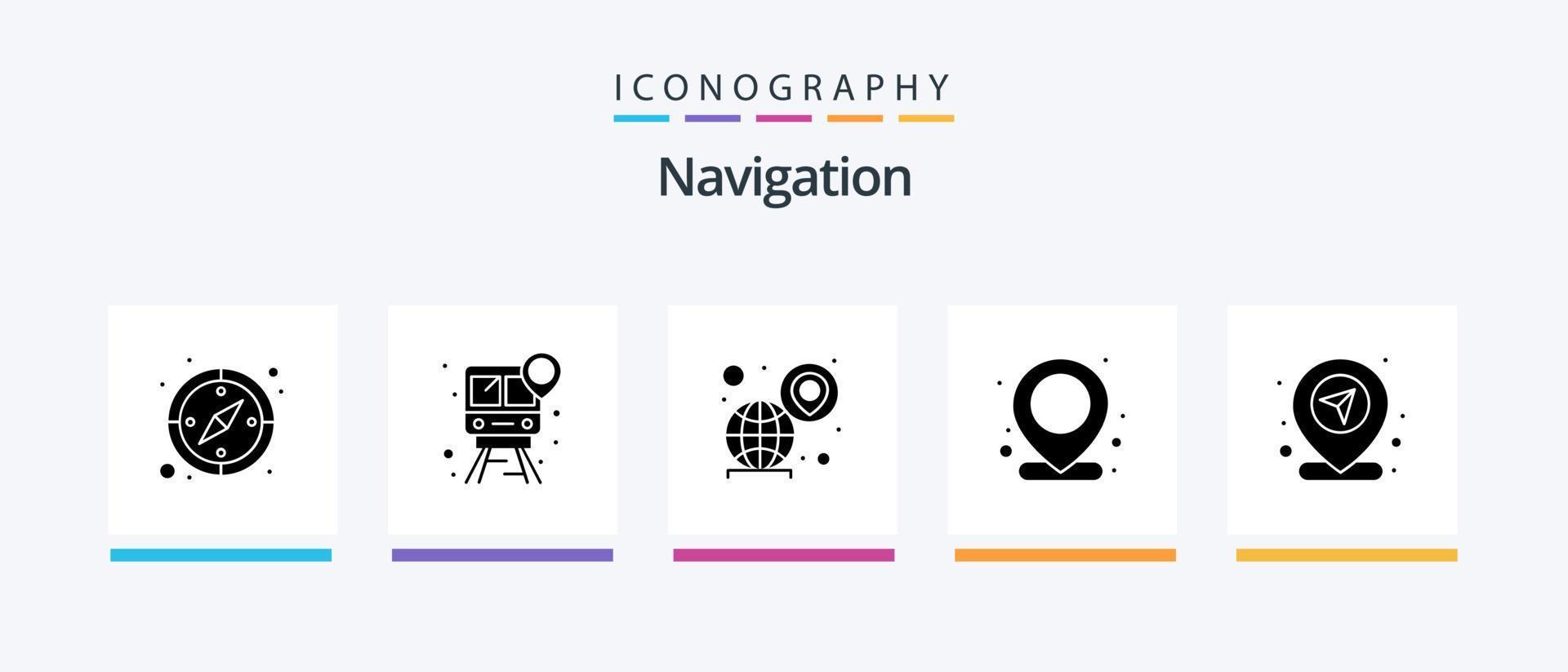 navigatie glyph 5 icoon pak inclusief plaats. pin. wereldwijd. kaart. pin. creatief pictogrammen ontwerp vector