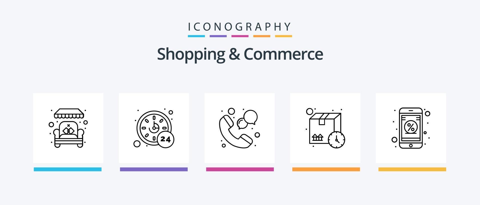 boodschappen doen en handel lijn 5 icoon pak inclusief rekenmachine. schouder tas. details. tas. handtas. creatief pictogrammen ontwerp vector