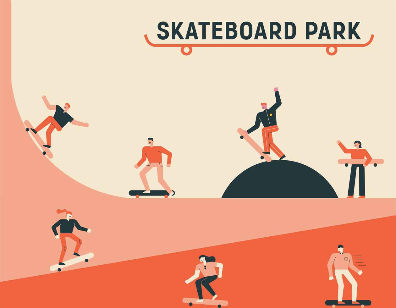 skateboard park poster vector