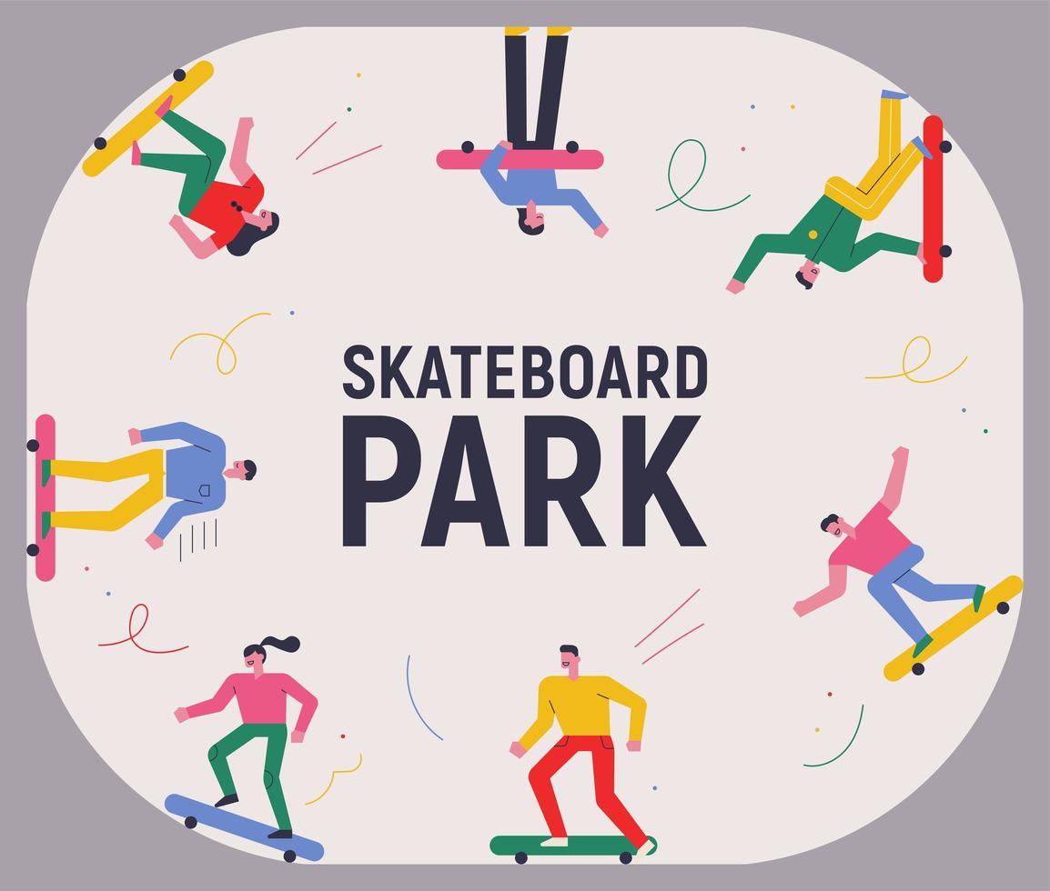 skateboard park poster vector