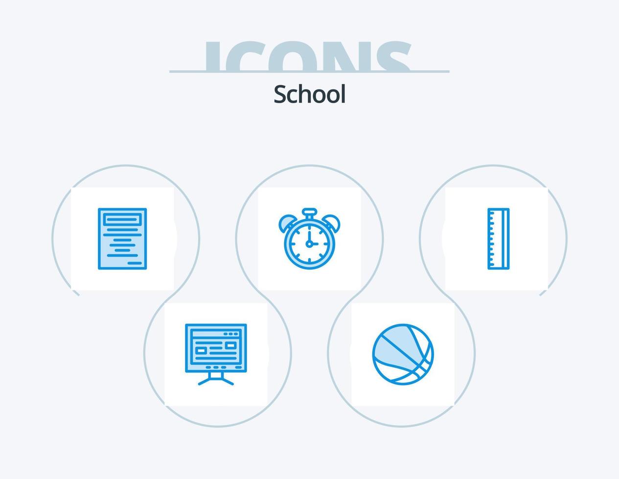 school- blauw icoon pak 5 icoon ontwerp. . heerser. onderwijs. onderwijs. onderwijs vector