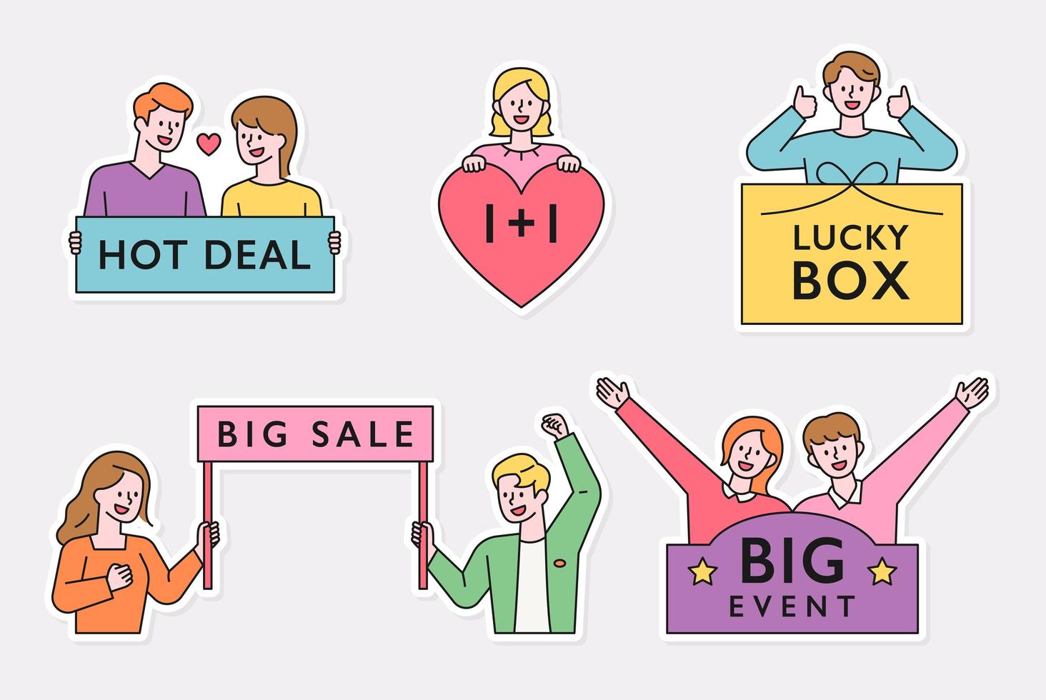 hot deal, lucky box, grote verkoop evenement label sticker. vector