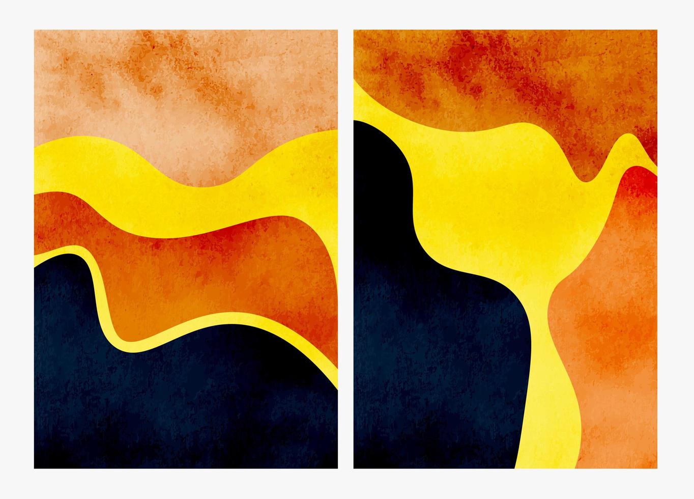 set handgeschilderde abstracte aquarel achtergronden vector