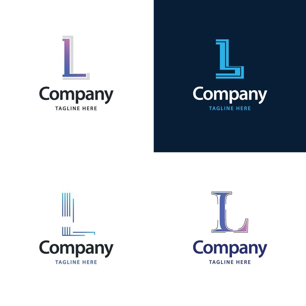 brief l groot logo pak ontwerp creatief modern logos ontwerp voor uw bedrijf vector